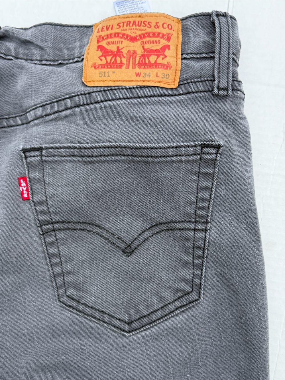 Levi's 511 34x30 Men’s Gray Denim Jeans -